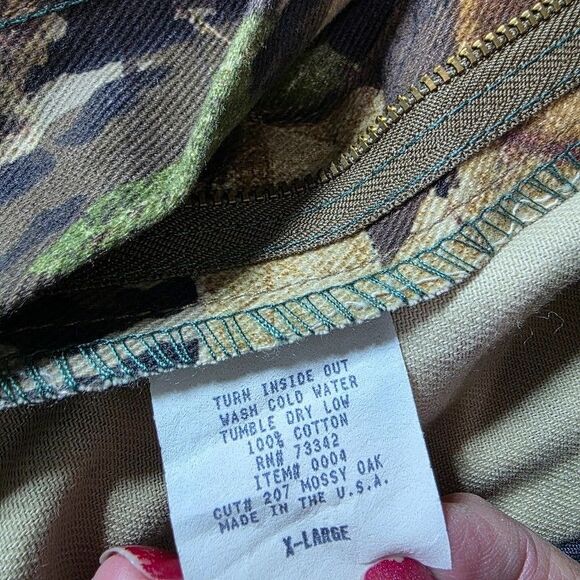 Mossy Oak Forest Floor Camo Hunting Cargo Pants Large Adj Waist Tie Ankle USA - Picture 5 of 11